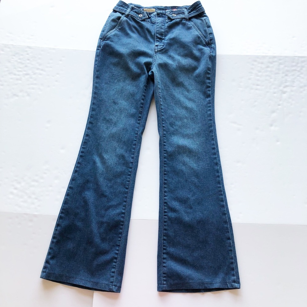 Pilcro Jeans Womens 28 Polished Mid Rise Bootcut Jeans Dark Wash Blue Hemp Blend - Picture 3 of 15